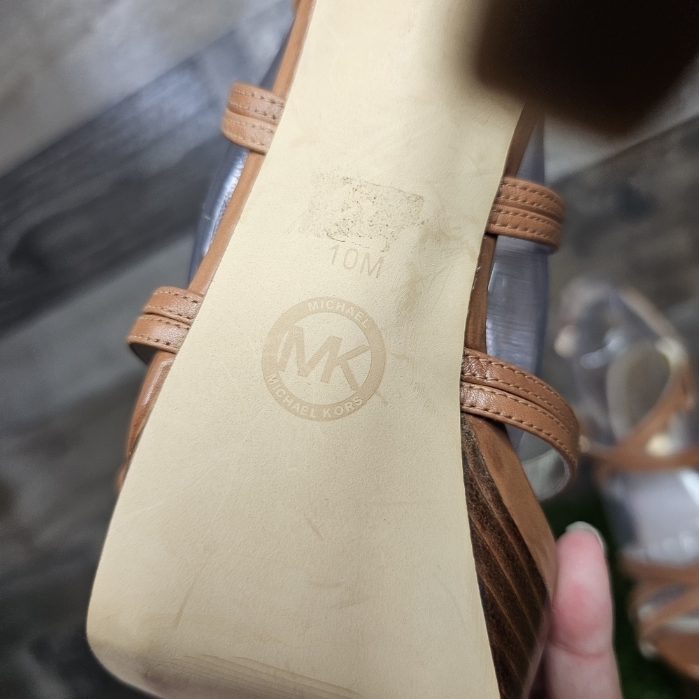 New MICHAEL Michael Kors Camel Tan Strappy Sandals | 10 - Picture 10 of 11